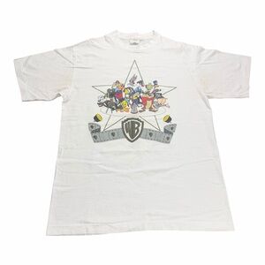 Vintage 1991 Looney Tunes Warner Bros. Logo Crew Graphic T-Shirt Adult Size L